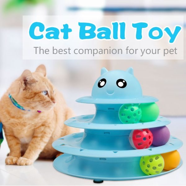 FocusPet® Interactive Cat Toy 3-Layer:  Turntable Triple Fun - Image 2