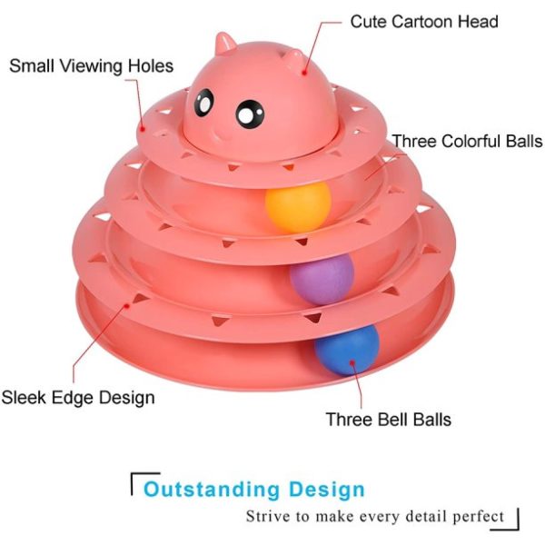 FocusPet® Interactive Cat Toy 3-Layer:  Turntable Triple Fun - Image 11