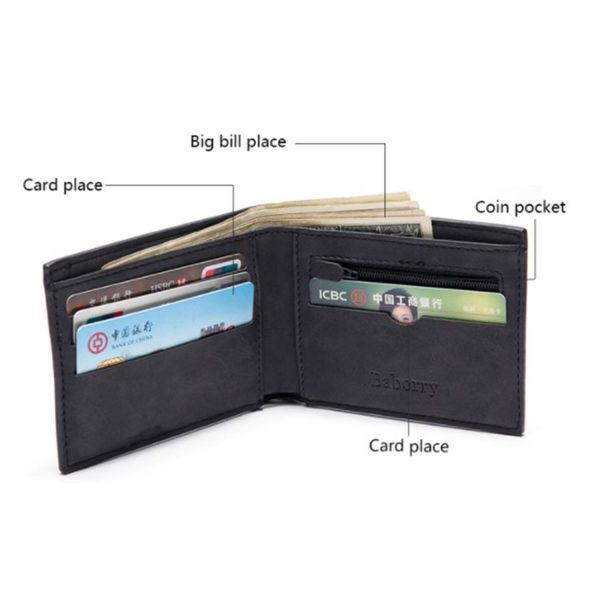 FocusFit® Stylish Men's Wallet Bi-fold with Coin Pocket - Image 3