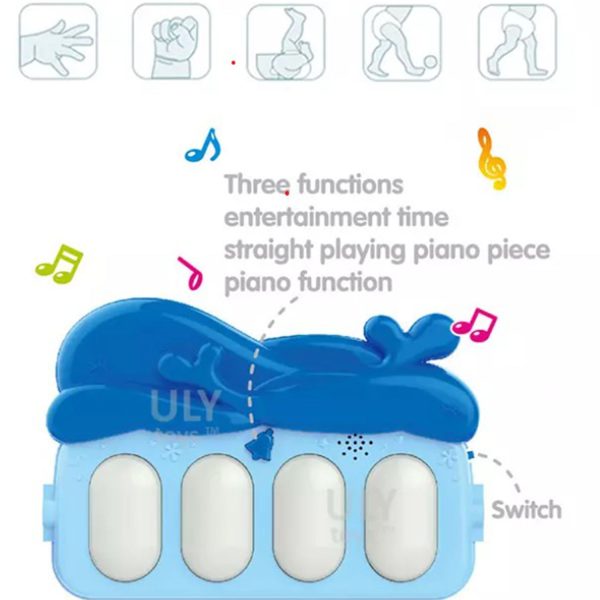 FocusBaby® 5-in-1 PlayMat Gym Piano Music Lights Tummy Time - Image 6