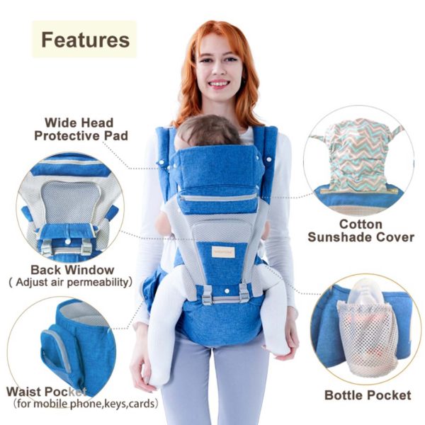 FocusBaby® Hip Seat Carrier 3-in-1 Convertible Babies 0-36mths - Image 3