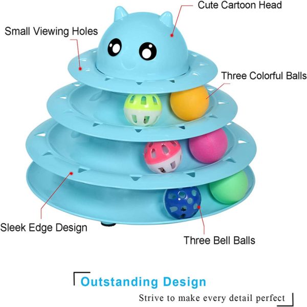 FocusPet® Interactive Cat Toy 3-Layer:  Turntable Triple Fun - Image 7