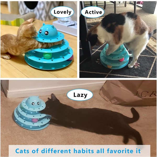 FocusPet® Interactive Cat Toy 3-Layer:  Turntable Triple Fun - Image 8