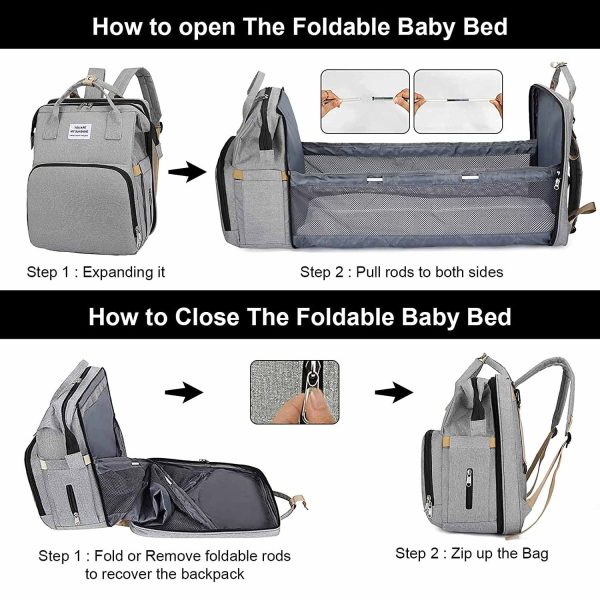 FocusBaby® Travel Baby Bed & Diaper Bag All-in-One Solution - Image 11