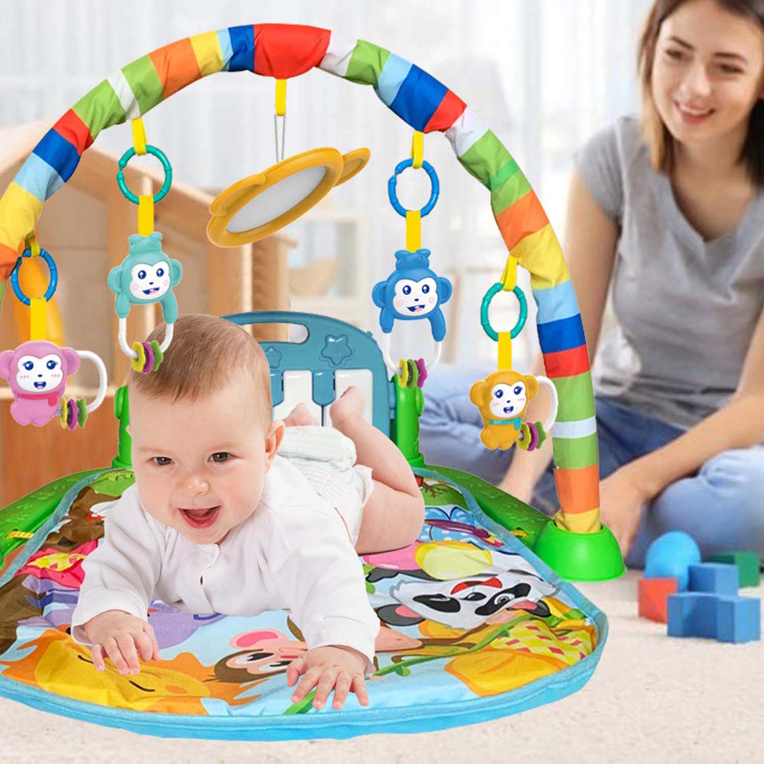 FocusBaby® Gym Activity Centre with Kick Play Piano Music Lights - Image 7