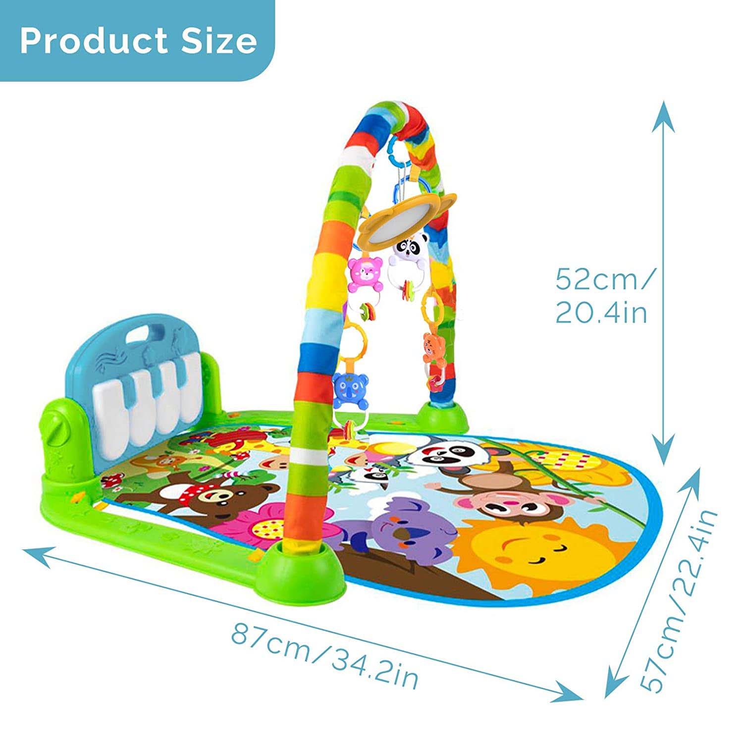FocusBaby® Gym Activity Centre with Kick Play Piano Music Lights - Image 6