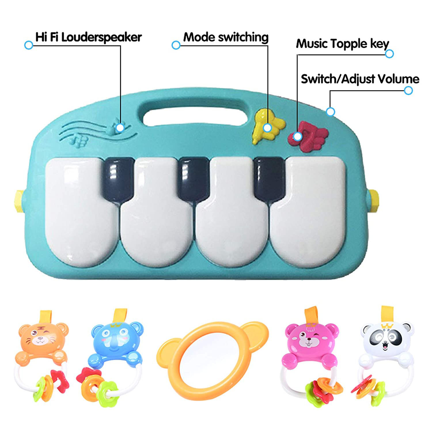 FocusBaby® Gym Activity Centre with Kick Play Piano Music Lights - Image 4