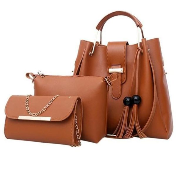 FocusBags® Synthetic Leather Handbag Set of 3 - Image 2