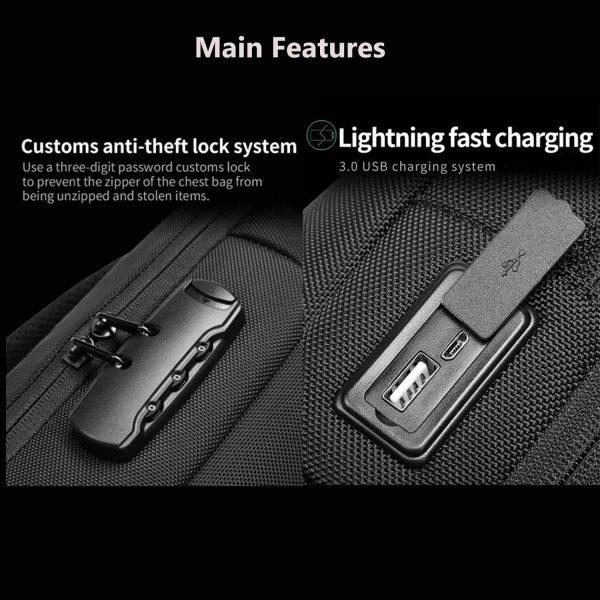 FocusBags® Cross Body Sling Bag with Lock and USB Charging - Image 16