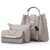 3 Piece Synthetic Leather Handbag Set