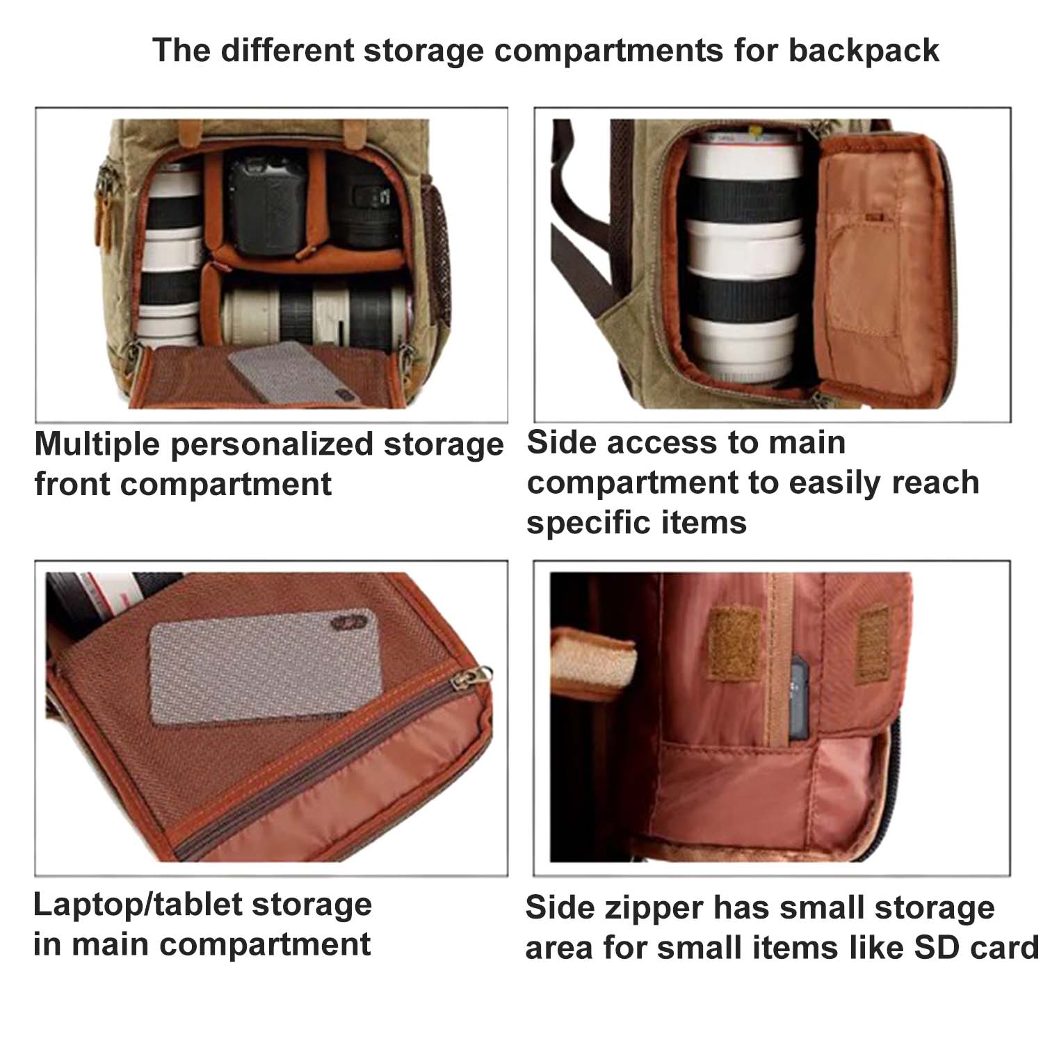 FocusBagsĀ® Vintage Camera Backpack 24L Travel Waterproof - Image 4
