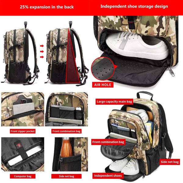 FocusBags® 80L Expandable Backpack Travel with USB Interface - Image 12