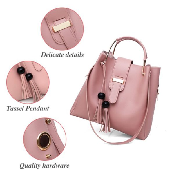FocusBags® Synthetic Leather Handbag Set of 3 - Image 7