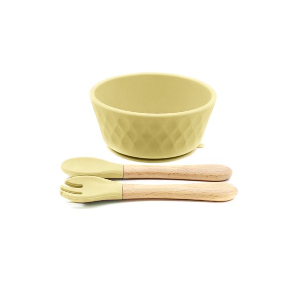 FocusBaby® Silicone Bowl Set Spoon Fork Mess-Free Feeding - Image 3