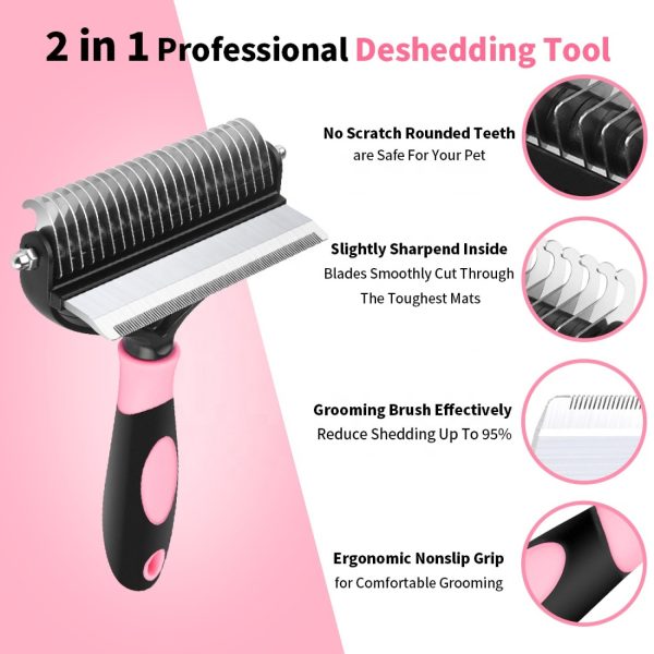 FocusPet® De-Shedding Comb and De-Matting Grooming 2-in-1 - Image 4