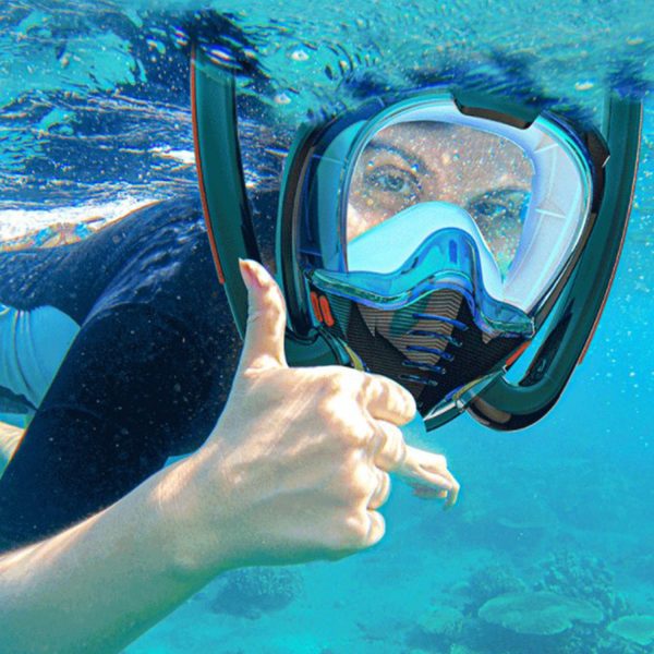 Professional Adult Full Face Snorkel Mask - Dual Breathing Tubes - Image 8