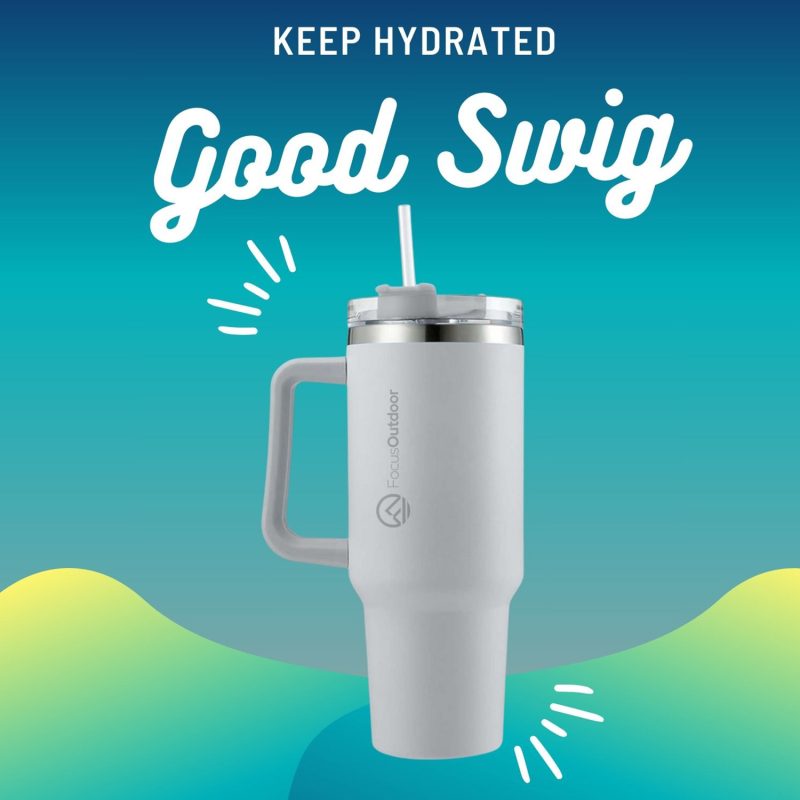 FocusOutdoor 1.2L Stainless-Steel Insulated Tumbler with Straw
