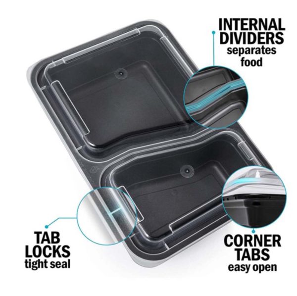 MyKitchen® 2-Compartment Meal Prep Container Set - Image 2
