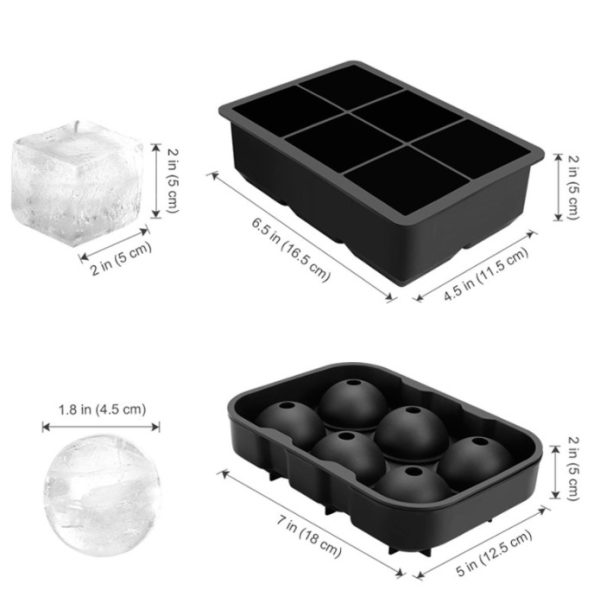 MyKitchen® Large Ice Cube Tray 6 Round 6 Square - Image 5