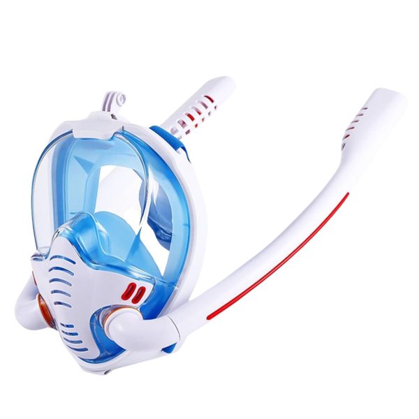 Professional Adult Full Face Snorkel Mask - Dual Breathing Tubes - Image 4