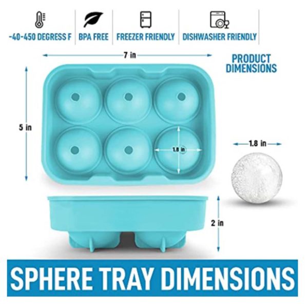 MyKitchen® Large Ice Cube Tray 6 Round 6 Square - Image 11