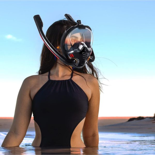 Professional Adult Full Face Snorkel Mask - Dual Breathing Tubes - Image 13