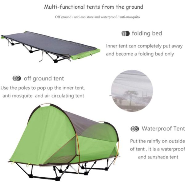 Tunnel Shaped Freestanding Tent Cot for Hiking and Motorcycling - Image 8