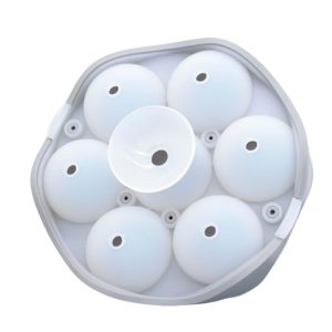 Silicone Round Ice Cube Tray with Lid: Makes 7 Large Ice Balls