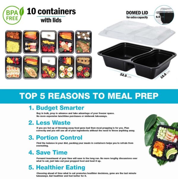 MyKitchen® 2-Compartment Meal Prep Container Set - Image 3