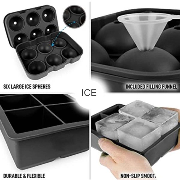 MyKitchen® Large Ice Cube Tray 6 Round 6 Square - Image 13