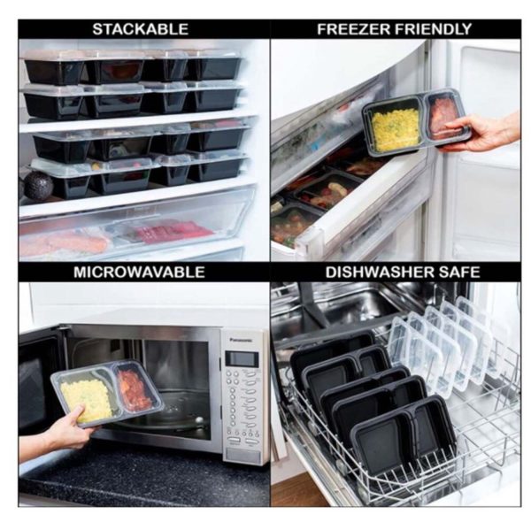 MyKitchen® 2-Compartment Meal Prep Container Set - Image 4