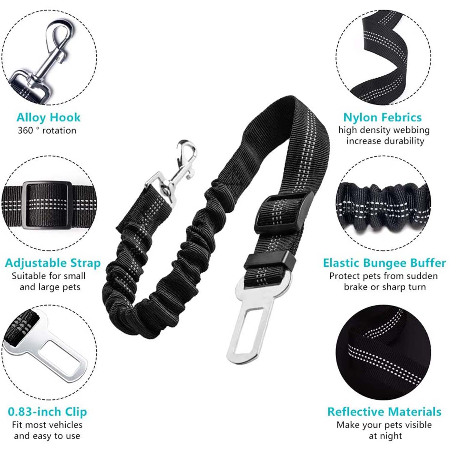 FocusPet® Adjustable Seat Belt Dog and Pet Car Harness - Image 2