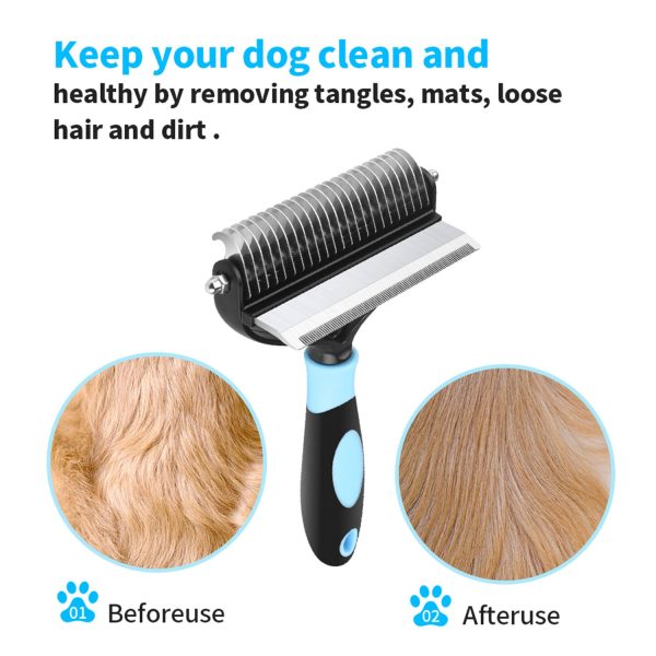 FocusPet® De-Shedding Comb and De-Matting Grooming 2-in-1 - Image 8