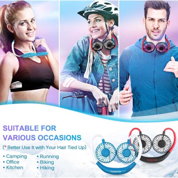 FocusFit® Portable Rechargeable Fan Hands-Free Neck 2000mAh - Image 7