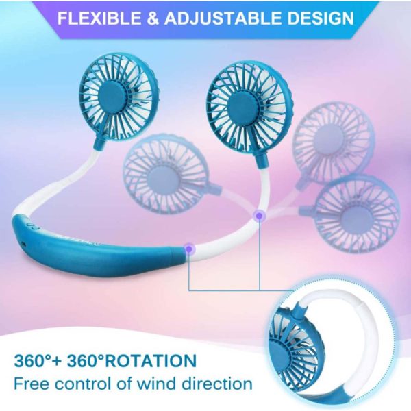 FocusFit® Portable Rechargeable Fan Hands-Free Neck 2000mAh - Image 8