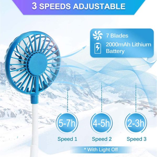 FocusFit® Portable Rechargeable Fan Hands-Free Neck 2000mAh - Image 10