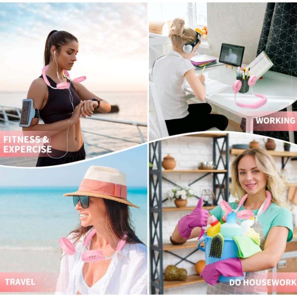 FocusFit® Portable Rechargeable Fan Hands-Free Neck 2000mAh - Image 22