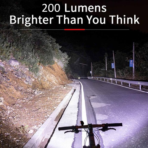 RockBros USB Rechargeable Bike Front Light: 200 Lumens - Image 8