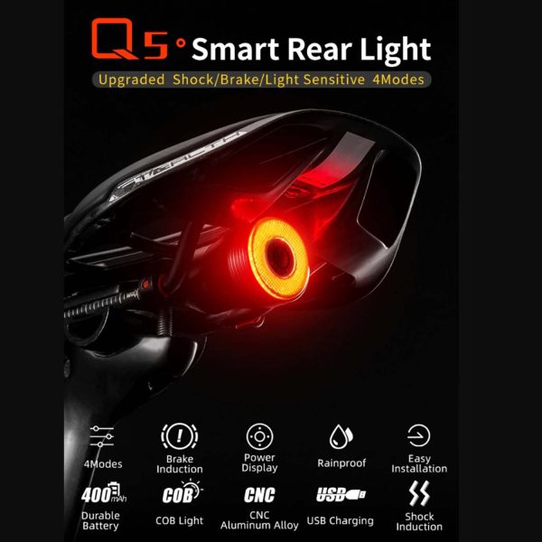 RockBros Smart Bicycle Taillight with Auto Brake Sensing - Image 2