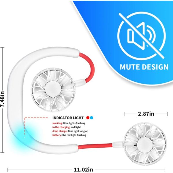 FocusFit® Portable Rechargeable Fan Hands-Free Neck 2000mAh - Image 13