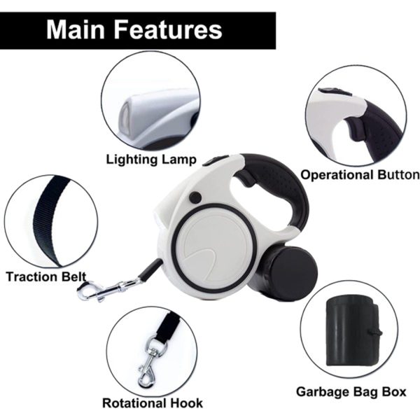 FocusPet® Reflective Retractable Leash Dogs LED Ergonomic - Image 8