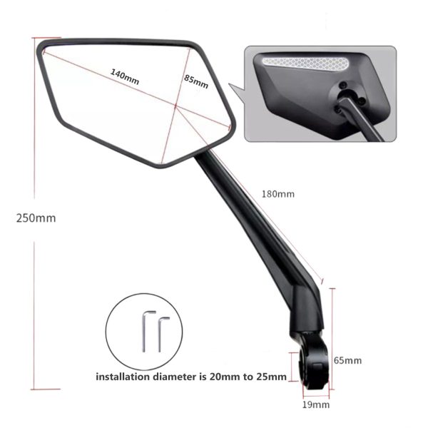 FocusFit® Rear-View Mirrors Universal Anti-Glare Bikes Motorcycles - Image 9
