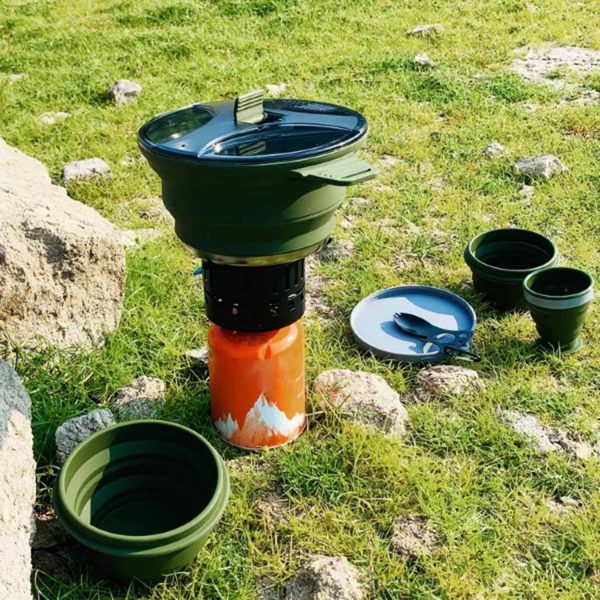 FocusOutdoor® Foldable Camping Cookware Collapsible Silicone 5-Piece - Image 3