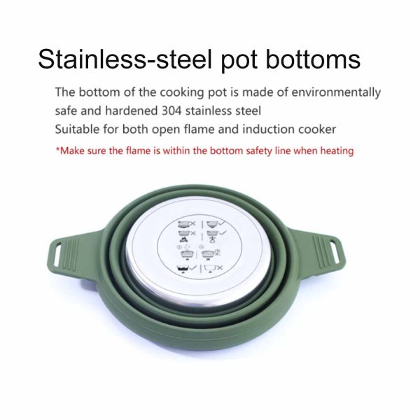 FocusOutdoor® Foldable Camping Cookware Collapsible Silicone 5-Piece - Image 4