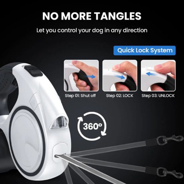 FocusPet® Reflective Retractable Leash Dogs LED Ergonomic - Image 6