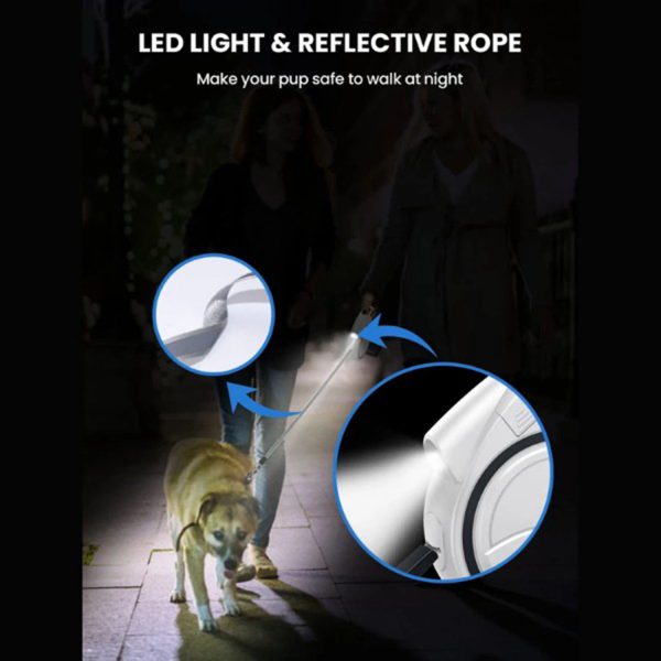 FocusPet® Reflective Retractable Leash Dogs LED Ergonomic - Image 14