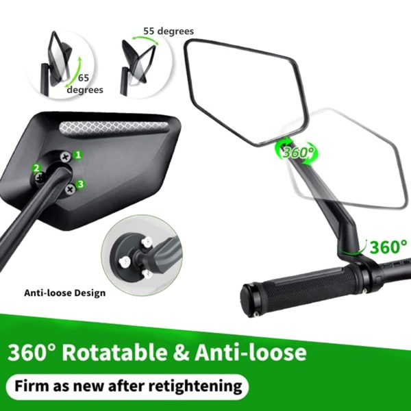 FocusFit® Rear-View Mirrors Universal Anti-Glare Bikes Motorcycles - Image 2