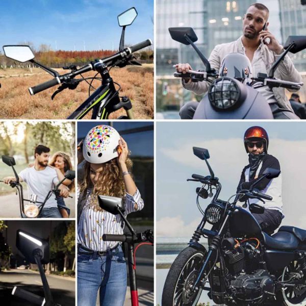 FocusFit® Rear-View Mirrors Universal Anti-Glare Bikes Motorcycles - Image 4