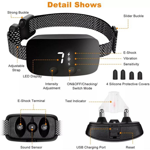 FocusPet® Anti-Bark Training Collar Dogs 7 Levels USB Rechargeable - Image 5