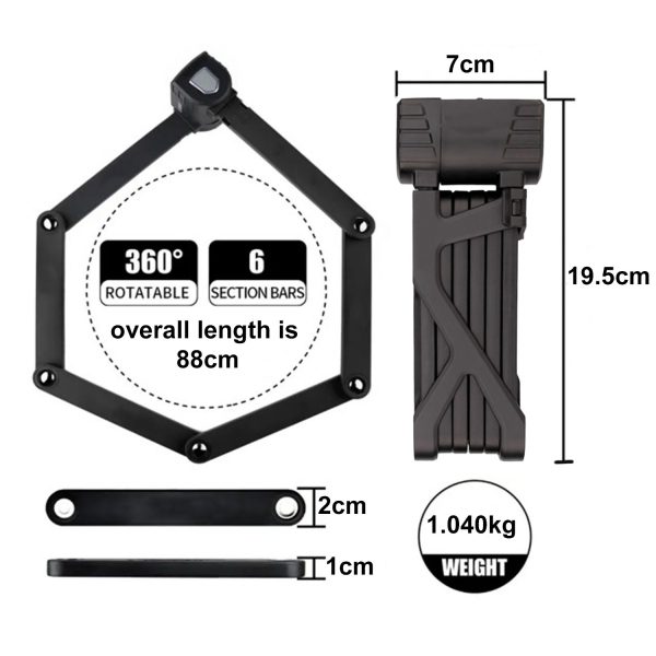 FocusFit® Bicycle Lock Rotatable Stainless-Steel - Image 2